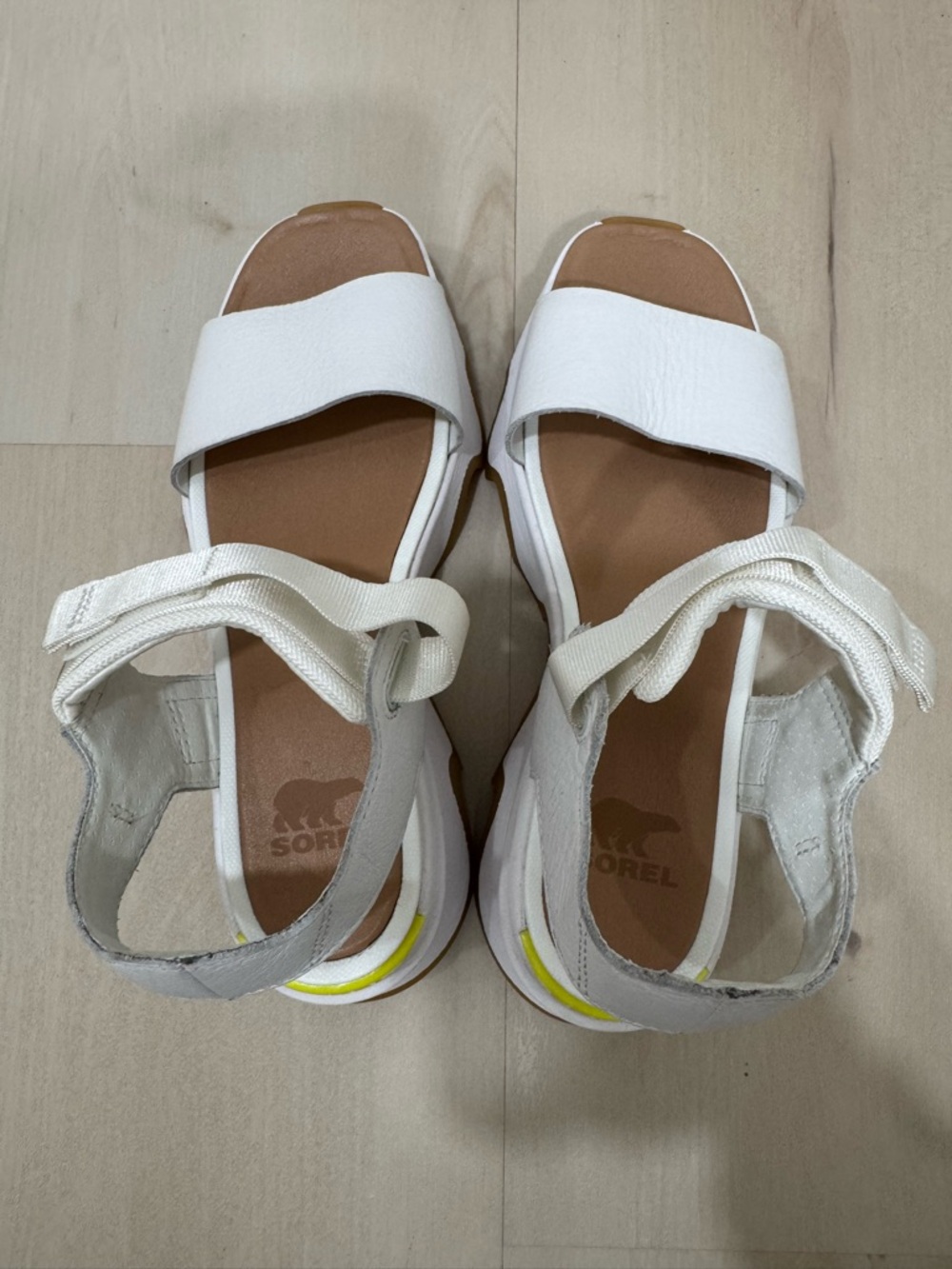Sorel Kinetic Impact Y Strap Sandals Women's 7 Sea Salt White Tan Athleisure - Picture 10 of 14